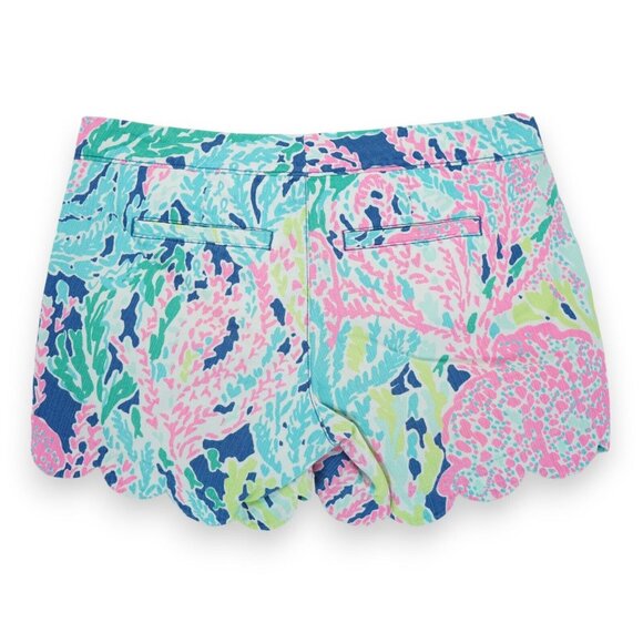 Lilly Pulitzer Womens Shorts 0 Buttercup Coral Mid Rise Resort - Picture 2 of 8